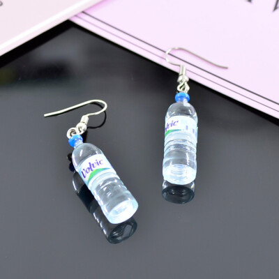 

Cute Women Alloy Mineral Water Bottle Earrings Dangle Ear Hook Earrings Jewelry