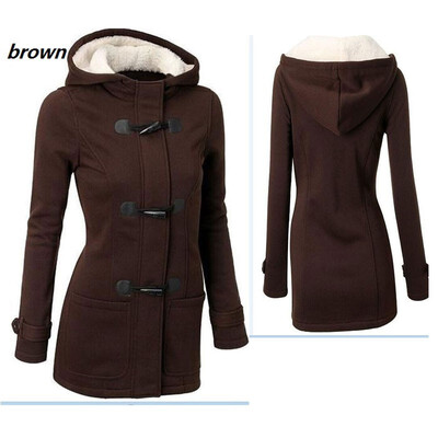 

Womens new fashion long-sleeved long hooded sweater coat zipper jacket casual jacket