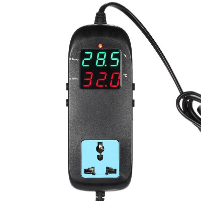 

Electronic Thermostat LED Digital Display Breeding Temperature Controller Thermocouple Thermostat with Socket AC 90V～250V