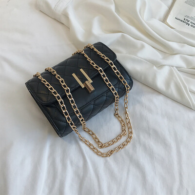

2019 new Korean version of the simple&simple rhombic chain shoulder bag casual temperament Sen system wild Messenger small square bag
