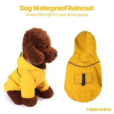 

Dog Raincoat Waterproof Adjustable Lightweight Rain Jacket wReflective Strip for Small Medium Large Dogs