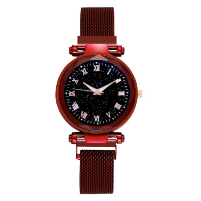 

Fashion Women Watches Romantic Irregular Dial Ladies Analog Quartz Starry Sky Wristwatch Mesh Belt Strap Clock Kol Saati