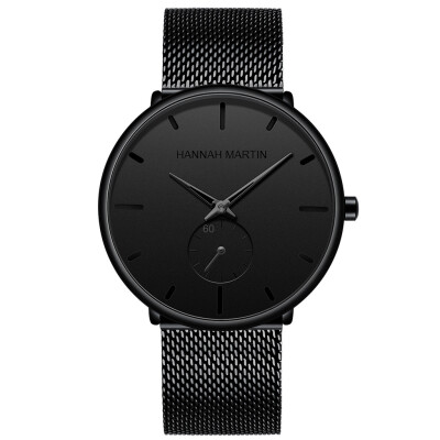 

Gobestart High Quality Simple Waterproof Black Stainless Steel Mesh Strap Quartz Watch