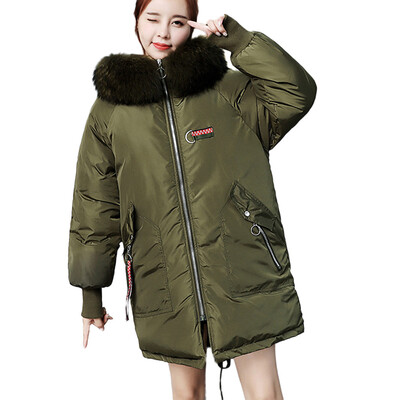 

Toponeto Women Winter Warm Coat Faux Fur Hooded Thick Warm Slim Jacket Long Overcoat