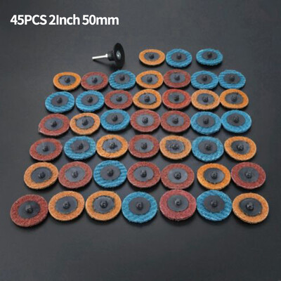 

45pcs Rotary Coarse Medium Fine Sanding Wheel Pad1pcs Mandrel For Die Grinder