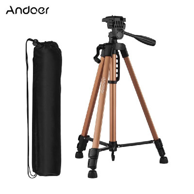 

Andoer Lightweight Photography Tripod Stand Aluminum Alloy 3kg Load Capacity Max Height 135cm53in with Carry Bag Phone Holder fo