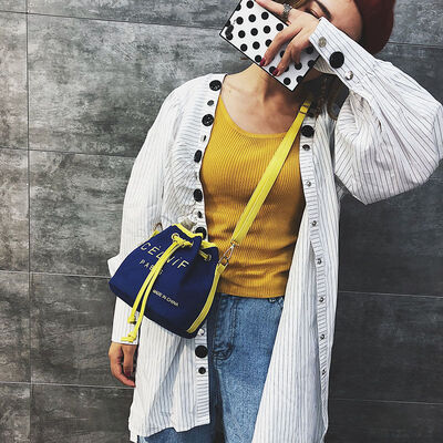 

2018 New Style Fashion Women New Letter Handbag Shoulder Bags Tote Canvas Bucket Messenger Hobo Bag Satchel