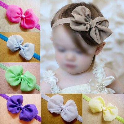 

12pcs Kid Baby Girl Toddler Cute Chiffon Bowknot Headband HairBand Headwear