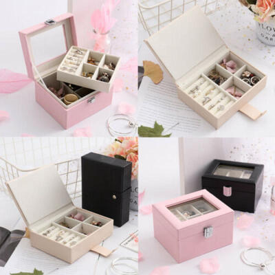 

Portable Travel Jewelry Box Organizer Velvet Jewellery Ornaments Case
