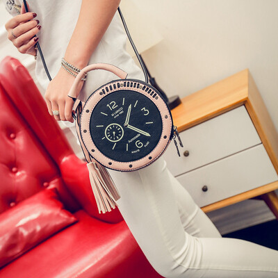 

2018 Hot Vintage Women Creative Shoulder Bag Brand Designer Alarm Geometry Zipper Embroidery PU Leather Bag Quality