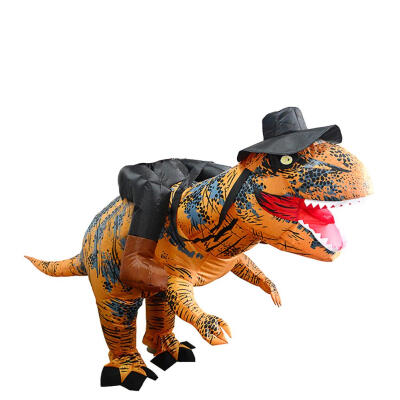 

Stand Riding T-Rex Dinosaur Inflatable Costumes Party Dress Suit with Hat