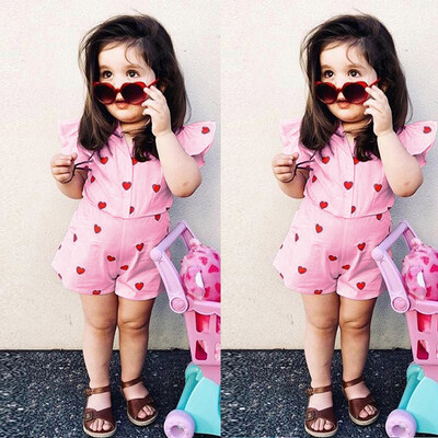 

Newborn Baby Girl Kid Printed Short Sleeves Romper Bodysuit Outfit Clothes