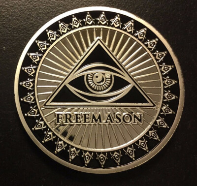 

40mm Gold Plated Freemason Medal coin usa Free&Accepted Masons usa Mors Non Separabit Virtus Junxit Commemorative