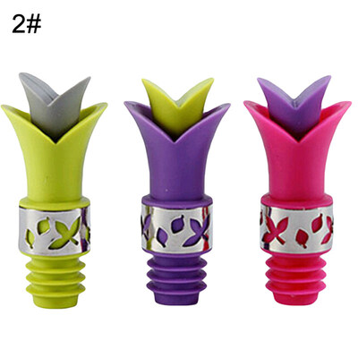 

3Pcs Silicone Lily Reusable Leakproof Red Wine Bottle Stoppers Sealed Cap Plugs