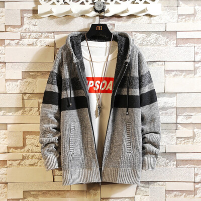 

Toponeto Mens Autumn Winter Casual Patchwork Hoodie Jacket Coat