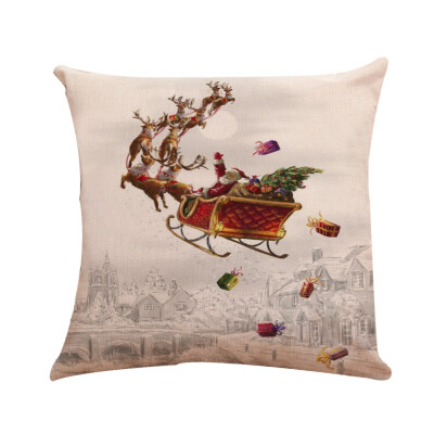 

〖Follure〗18 Xmas Cotton Pillow Case Linen Cushion Cover Merry Christmas Home Decoration