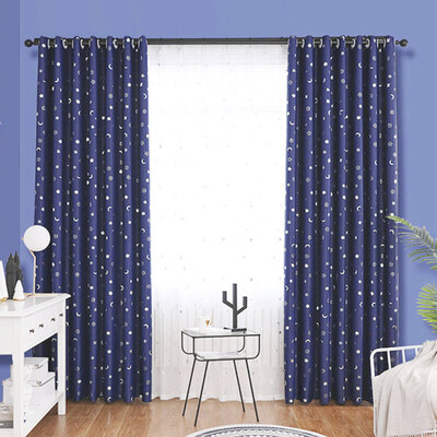 

Brand New Star Kids Child Bedroom curtains with 3 colors Blackout Thermal Solid Window Curtain For Living room Decor