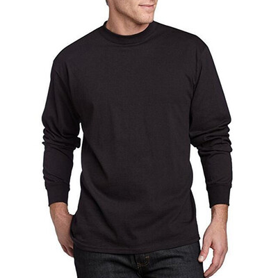 

Men Solid Slim Fit Tops Plus Size Long Sleeve Round Neck Casual Basic Tee Shirts