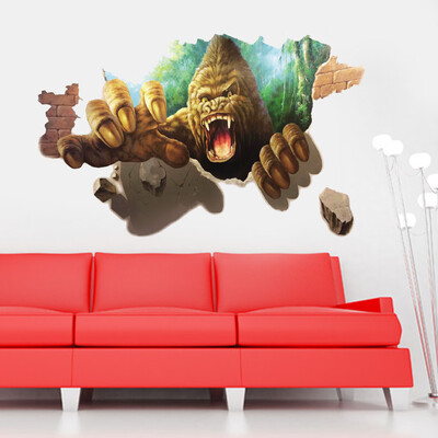 

〖Follure〗3D Animal Gorilla PVC Sticker Wall Stickers Wallpaper Living Room Decoration