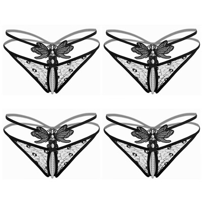 

Toponeto 4PC Women Thong Bragas Sexy Panties Thong Lace Word Pants Briefs Underwear