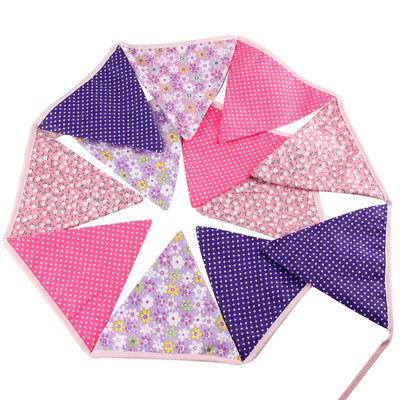 

12 Flags 32m Cotton Birthday Party Wedding Pennant Bunting Banner Decor