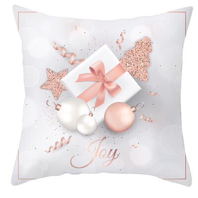 

LIANGchueng Cushion Covers Christmas Peach-skin Throw Pillowcases for Couch Living Room Sofa Bed 45cm x 45cm18x18 Inches