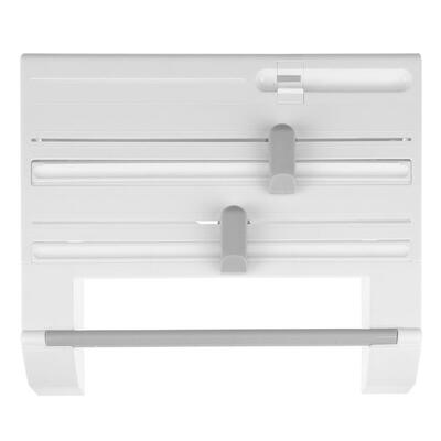 

6 in 1 Kitchen Storage Shelf Aluminum Film Plastic Wrap Cutter Hang Rack