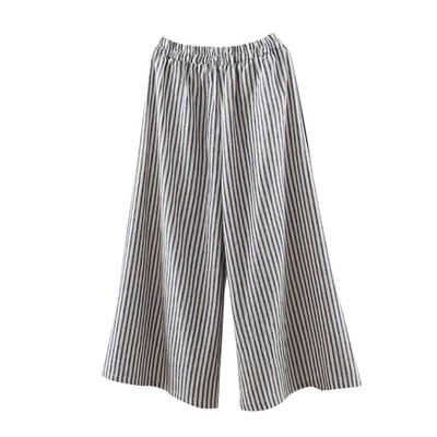 

Tailored Womens Oversize Casual Stripe Harem Pants Loose Wide Legs Trousers Plus