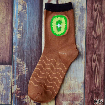 

Beauty Cotton Jacquard Fruit Socks Women Lovely Striped Avocado Food Socks Dot Point Cute Funny Winter Socks