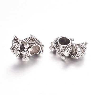 

Alloy European Beads Large Hole Beads Dog Antique Silver 11x155x6mm Hole 45mm