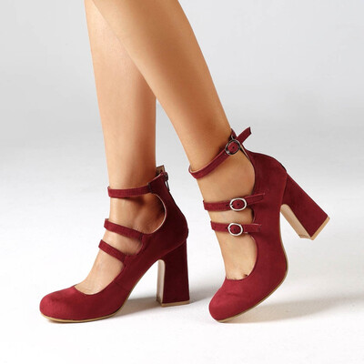 

Rose Fashion Womens Sweet Buckle Strap Shoe High Heels Pumps Sexy Party Shoes