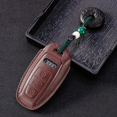 

Applicable to 19 Audi car key case A8L A6L A7 key case high-grade leather key case key chain for men&wome