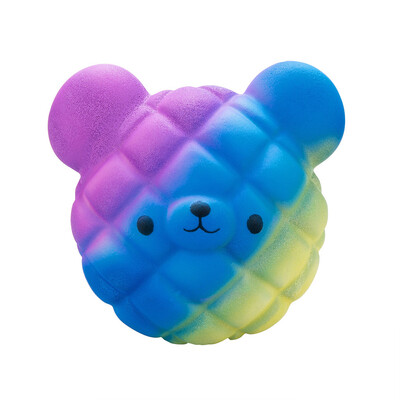 

Siaonvr Kawaii Cartoon Bear Slow Rising Cream Scented Stress Reliever Toy Blue