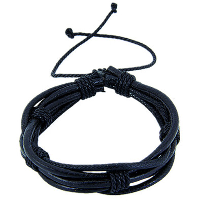 

2019 New Korean Punk Men Women Fashion Handmade Genuine Braided Wrap Rope Friendship Leather Bracelet Gifts