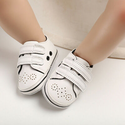 

Soft Sole Newborn Baby Boy Girl Pre-Walker PU Leather Pram Shoes Trainers 0-18 Months
