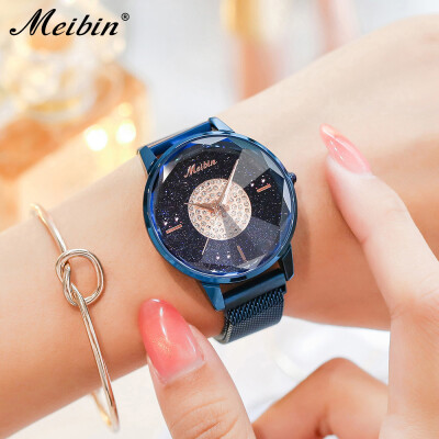 

MEIBIN Meibin 1296 new fashion waterproof Korean version of the female starry sky sounding with the network red watch female