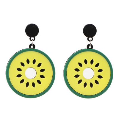 

2019 Ethnic Summer Korean Fruit Statement Dangle Earrings Girl Cute Avocado Starwberry Watermelon Drop Earrings For Women