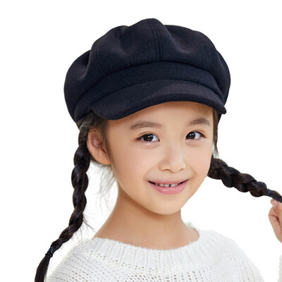 

Autumn And Winter Warm Parent Child Beret Painter Cap Fashion Girls Wool Cap