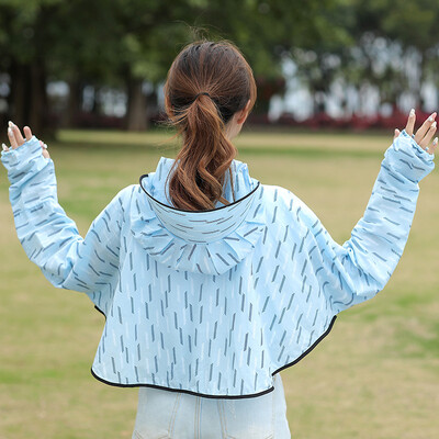 

Sunscreen girl 2019 new mid - summer long - style sunblock fairy breathable UV - free jacket cycling