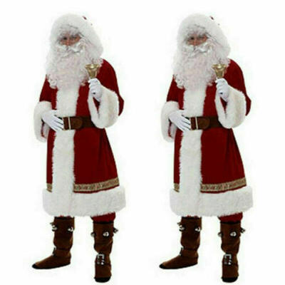 

UK Santa Claus Suit Adult Christmas Costume Fancy Dress Deluxe Full Set