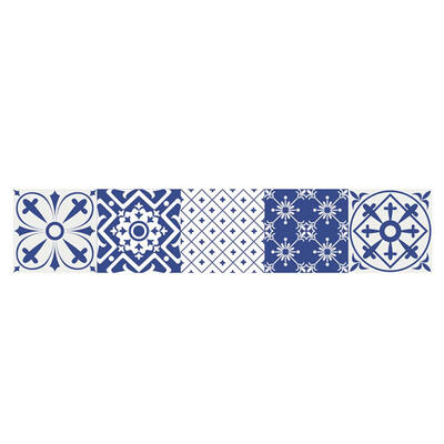 

Mediterranean Style Vintage Flower Square Self Adhesive PVC Tile Stickers