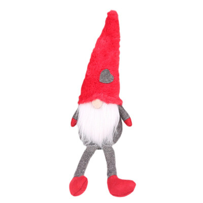 

Christmas Red Gray Doll Toy Children Kids Festival Gift Swedish Santa Xmas Tree Desktop Ornaments Christmas Home Party Figurine