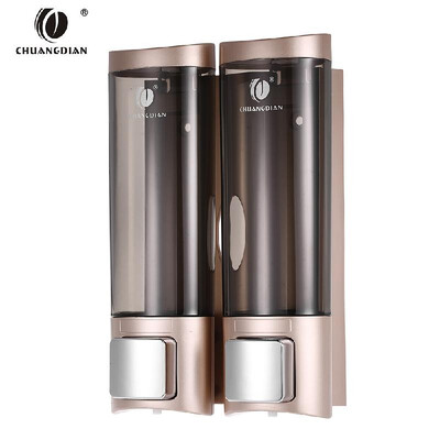 

CHUANGDIAN Manual Hand Soap Dispenser Wall Mount Double Liquid Shampoo Shower Gel Dispenser Hand Cleanser Washroom Lotion Dispense