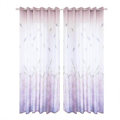 

Reed Printed Semi-Blackout Curtains Home Bedroom Windows Decorative Drapes