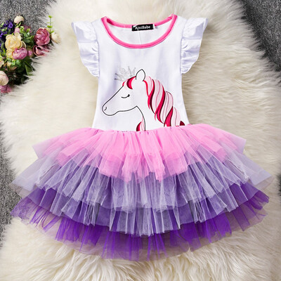 

Children Kids Girl Fly Sleeved Cartoon Animal Gauze Princess Tutu Dress