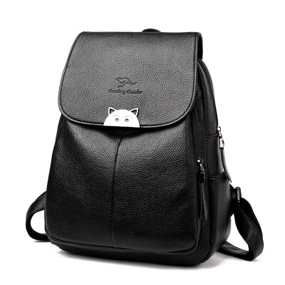 

Soft leather backpack ladies outdoor leisure bag