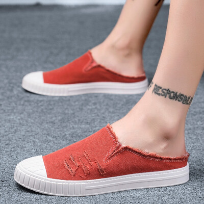 

Summer slippers breathable men wear heelless slackers with half-slippers for leisure sandals