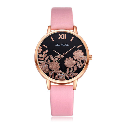 

FanTeeDa Brand New Women Watches Brand Luxury Rose Gold Round Fashion Popular Wristwatch Female Quartz Watch Women Watch 533