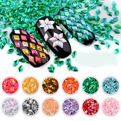 

Toponeto 12 Box Diamonds Dazzling Tips Nail Sticker Sequins Colorful Nail Art Decoration