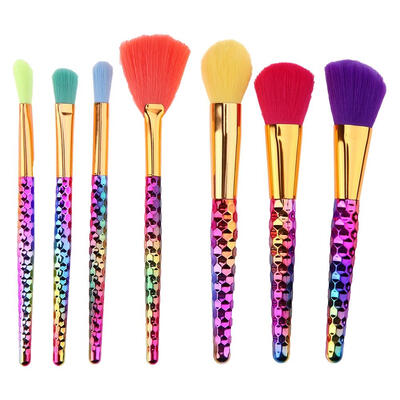 

7pcs Colorful Beauty Foundation Powder Rainbow Cosmetic Makeup Brushes